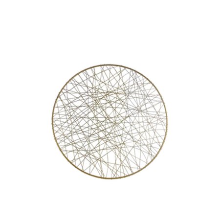URBAN TRENDS COLLECTION Metal Round Wall Art with Abstract Lines Design Gold Small 31015